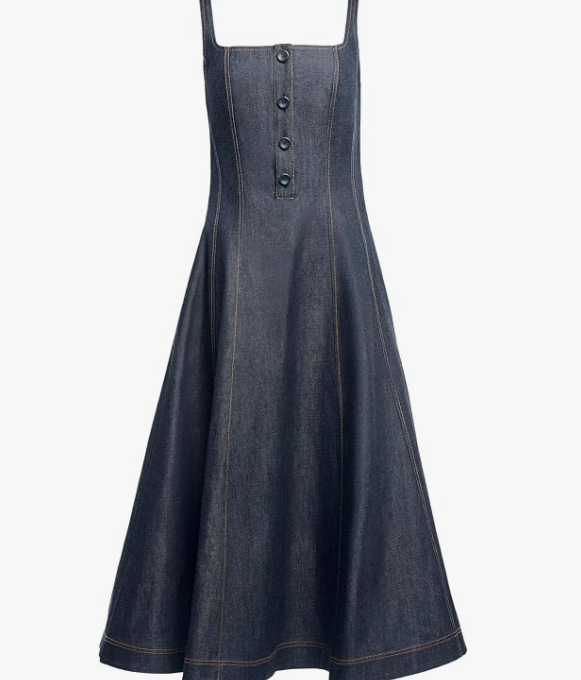 Altuzarra Orrie Denim Midi Dress — Dark Indigo